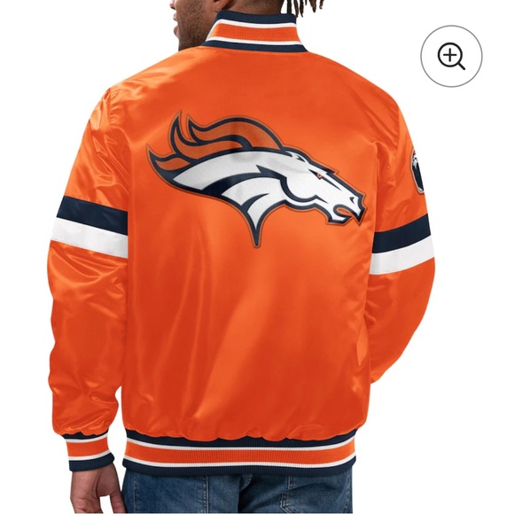 Men's Denver Broncos Starter Orange Home Game Satin Full-Snap Varsity Jacket - Picture 2 of 2
